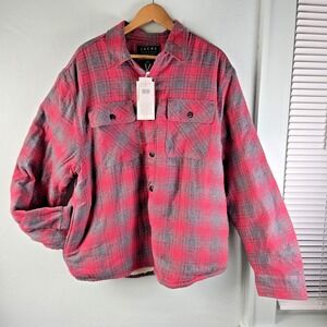 JACHS NEW YORK Mens 2XL Recycled Flannel Sherpa Lined Plaid Jacket